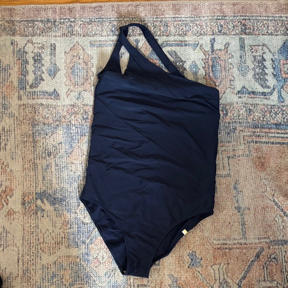 One-Shoulder Navy Blue Swimsuit